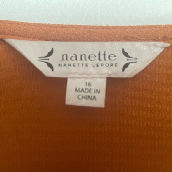 nanette NANETTE LEPORE Square Neck Short Sleeve Dress With Front Zipper PreOwned - Picture 6 of 9